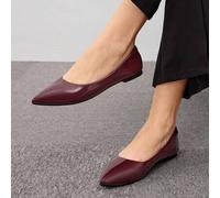Damen Schuhe mit spitzer Zehenkappe, minimalistisch elegant, burgunderrote spitz zulaufende flache Schuhe für Sommer Urlaub Schuhe, Sommer Ausverkauf,