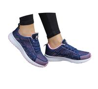 Damen Schuhe Sommer - Sneaker Bequeme Luftpolster Breite Orthopädische Elegant Walkingschuhe Laufschuhe Weite H Atmungsaktive Sommerschuhe Leicht Sportschuhe Tennisschuhe Dunkelblau 39