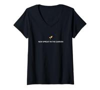 Damen Schwangere Gärtner New Sprout In The Garden Babyparty T-Shirt mit V-Ausschnitt