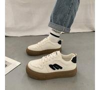 Damen Schwarz & Weiß Splicing Studentenflache Sneaker, Frühling/Herbst 2024 Neuer Modischer Allround Casual Sportschuhe, Trainingsschuhe für Frauen