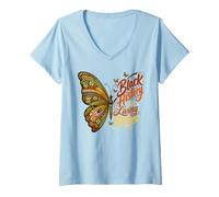 Damen Schwarze Geschichte ist lebendige Geschichte Mandala Butterfly T-Shirt mit V-Ausschnitt