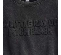 Damen Schwarzes Oversized T-Shirt aus Strick mit Säurewaschung