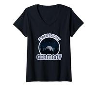 Damen Schwarzwald Deutschland Geschenk T-Shirt mit V-Ausschnitt