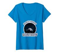 Damen Schwarzwald Deutschland Geschenk T-Shirt mit V-Ausschnitt, Saphir, S