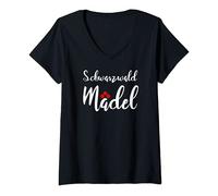 Damen Schwarzwaldmädel | Schwarzwald Schwarzwaldmarie T-Shirt mit V-Ausschnitt