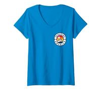 Damen Scouting America Vintage Eighties Outdoor Logo T-Shirt mit V-Ausschnitt