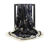 Damen Seide Schal Gürtel Muster Groß Quadrat Satin Kopftuch Kopfschmuck 88,9 cm, 9#, 88.9 cm