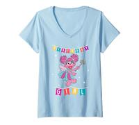 Damen Sesame Street Abby Birthday Girl T-Shirt mit V-Ausschnitt
