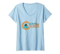 Damen Sesame Street Cookie C is for Cookie Monster T-Shirt mit V-Ausschnitt