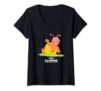 Damen Sesame Street Sesamstrasse Sesamstraße Finchen T-Shirt mit V-Ausschnitt