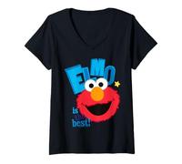 Damen Sesamstraße Elmo Cuddle Cute Sweet Face Pose XOXO Classic T-Shirt mit V-Ausschnitt