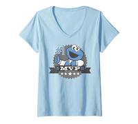 Damen Sesamstraße Krümelmonster Champion 1st Classic Athletics T-Shirt mit V-Ausschnitt