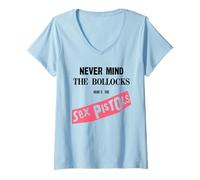 Damen Sex Pistols Offizielle Never Mind The Bollocks Pink T-Shirt mit V-Ausschnitt