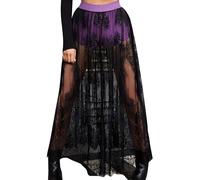 Damen Sexy Spitze Rock Sale Transparentes Spitzen Rocke Steampunk Hofkleidung Röcke Frauen Viktorianisch Röcke A-Linie Mittelalter Goth Rock Punk Rave Kleid Gothic Kleidung Cosplay Rock