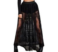 Damen Sexy Spitze Rock Sale Transparentes Spitzen Rocke Steampunk Hofkleidung Röcke Frauen Viktorianisch Röcke A-Linie Mittelalter Goth Rock Punk Rave Kleid Gothic Kleidung Cosplay Rock