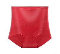 Damen Shapewear Shorts Hoch Taille Bauchweg Effekt(Red XXL) | Hoher für bund, bauchweg effekt, glatte silhouette, ideal unter kleidern, sommerlich leicht