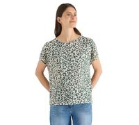 Cecil Print-Shirt Damen Leinen-Look mit Leo-Print macadamia U-Boot-Ausschnitt XXL