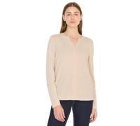 Blusenshirt CECIL, Damen, Gr. L (42), pearl beige, Jersey, Obermaterial: 48% Baumwolle, 48% Modal, 4% Elasthan, unifarben, regular fit hüftlang, V-Ausschnitt, Shirts Blusenshirt (98694343-L) pearl bei