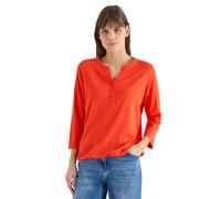 3/4-Arm-Shirt CECIL, Damen, Gr. L (42), cherry tomato orange, Web, 50% Baumwolle, 50% Modal, unifarben, normal normal, Rundhals, abgesteppt, Shirts 3/4-Arm-Shirt, mit 3/4 Ärmeln (74547235-L) cherry to