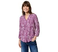 Blusenshirt CECIL, Damen, Gr. L (42), anemone pink, Jersey, Obermaterial: 48% Baumwolle, 48% Modal, 4% Elasthan, bedruckt, casual, regular fit taillenbedeckt, Rundhals, 3/4-Ärmel elastischer Bund, Shi