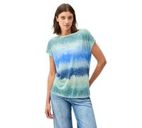 Cecil T-Shirt Damen – Ausbrenner-Optik, 65% Polyester/35% Viskose, Rundhals, M (40) Blau