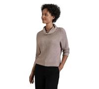 Rollkragenshirt STREET ONE, Damen, Gr. 46, beige (mocha beige meliert), Stoff, 50% Viskose, 25% Polyester, 25% Polyamid, unifarben, casual, normal normal, hoch geschlossener Ausschnitt, 3/4-Ärmel Bünd