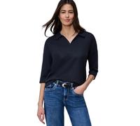 Street One Frauen Shirt in Unifarbe in Blau, Gr: 40