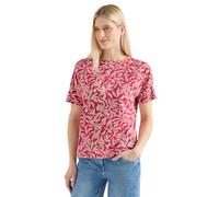 Print-Shirt CECIL, Damen, Gr. XXL (46), beetroot pink, Jersey, 48% Baumwolle, 48% Modal, 4% Elasthan, geblümt, comfort fit hüftlang, Rundhals, normaler Saum, Shirts, mit Blumenmuster (72677138-XXL) be