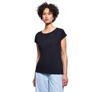 Street One Frauen Shirt mit Deko-Tape in Blau, Gr: 38