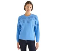 Langarmshirt CECIL, Damen, Gr. XL (44), fountain blau, Web, 72% Viskose, 25% Polyester, 3% Elasthan, unifarben, normal normal, Rundhals, Bündchen, Shirts Langarmshirt, mit Frontprint (96598761-XL) fou