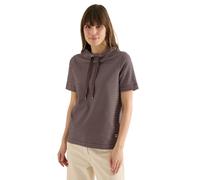 T-Shirt CECIL, Damen, Gr. XXL (46), macchiato braun, Web, 75% Baumwolle, 23% Polyester, 2% Elasthan, Strukturmuster, Basic, comfort fit normal, Rundhals, abgesteppt, Shirts T-Shirt, mit Tunnelzugband