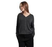Langarmshirt STREET ONE Gr. 42, schwarz (anthracite melange) Damen Shirts (58691022-42) anthracite melange