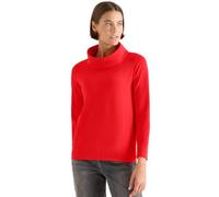 Langarmshirt CECIL, Damen, Gr. L (42), pumkin orange, Stoff, 63% Modal, 35% Baumwolle, 2% Elasthan, unifarben, comfort fit normal, hoch geschlossener Ausschnitt, abgesteppt, Shirts Langarmshirt, aus s