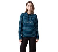 Langarmshirt CECIL Gr. XXL (46), blau (oil blau), Damen, Web, Stoff, 60% Baumwolle, 40% Polyester, gestreift, Shirts, aus softem Materialmix (70848456-XXL) oil blau