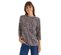 Cecil Shirt mit Minimal Print 3/4-Arm U-Boot-Ausschnitt Jersey rot Gr. XXL