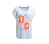Damen Shirt mit Rundhalsausschnitt und Print Light Pink Print, S