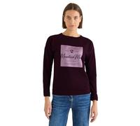 Langarmshirt CECIL, Damen, Gr. M (40), eggplant rot, Web, 48% Baumwolle, 48% Modal, 4% Elasthan, bedruckt, comfort fit normal, Rundhals, Bündchen, Shirts Langarmshirt, Rundhalsausschnitt (28989151-M) 