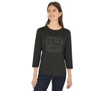 3/4-Arm-Shirt CECIL, Damen, Gr. S (38), raw khaki, Web, 50% Baumwolle, 50% Modal, bedruckt, comfort fit normal, U-Boot-Ausschnitt, abgesteppt, Shirts 3/4-Arm-Shirt, mit U-Boot-Ausschnitt (10465759-S)