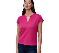 Street One Frauen Shirt mit Split Neck im Strick-Look in Pink, Gr: 42