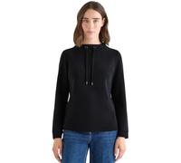 Langarmshirt CECIL, Damen, Gr. XS (36), schwarz, Stoff, 47% Modal, 45% Polyester, 8% Elasthan, unifarben, normal normal, hoch geschlossener Ausschnitt, abgesteppt, Shirts Langarmshirt, Mit Stickerei (