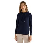 Langarmshirt CECIL, Damen, Gr. L (42), universal blau, Stoff, 76% Viskose, 16% Nylon, 8% Elasthan, gemustert, comfort fit normal, hoch geschlossener Ausschnitt, Bündchen, Shirts Langarmshirt, im Melan