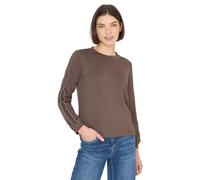 Langarmshirt CECIL, Damen, Gr. L (42), urban taupe, Stoff, 50% Polyester, 46% Viskose, 4% Elasthan, unifarben, normal normal, Rundhals, Bündchen, Shirts Langarmshirt, mit Tape Detail am Ärmel (5630584