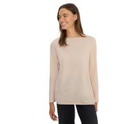 Langarmshirt CECIL, Damen, Gr. L (42), oat milk beige, Web, 80% Baumwolle, 20% Polyester, gestreift, normal normal, U-Boot-Ausschnitt, abgesteppt, Shirts Langarmshirt, im soften Baumwoll-Mix (45192119