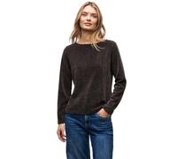 Rundhalspullover STREET ONE, Damen, Gr. 42, deep roast braun, Strick, Obermaterial: 98% Polyester, 2% Elasthan, unifarben, regular fit normal, U-Boot-Ausschnitt, gerader Abschluss, Pullover Rundhalspu