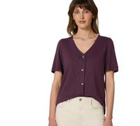 Street One Studio Frauen Shirt mit V-Neck und Knopfleiste in Lila, Gr: 34