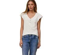 Street One Studio Frauen Shirt mit V-Neck und Volant-Ärmeln in Weiß, Gr: 42