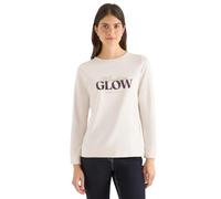 Cecil Langarmshirt mit Wording, Damen, M (40), weiß (light greige), U-Boot-Ausschnitt, 63% Modal