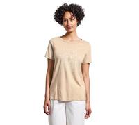 Street One Frauen Shirt mit Wording Artwork in Beige, Gr: 46
