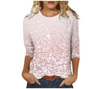 Damen Shirts Sommer Damen Blusen Kurzarm Sommer T Shirts Damen 3/4 Arm Bluse Damen Tshirt Damen Elegant 3/4 Arm Shirt Damen T-Shirt Damen Tunika Damen Elegant Sommerblusen Damen Leicht（1-White,XXL