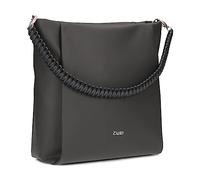 Damen Shopper Yuna YU120 elegante Schultertasche 7 Liter geflochtener Schultergurt, hochwertiges Kunstleder inkl. langem Schultergurt als Umhängetasche zu tragen + Schlüsselband (stone)